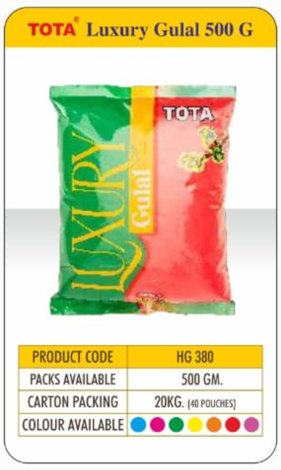 TOTA Luxury Gulal 500 G
