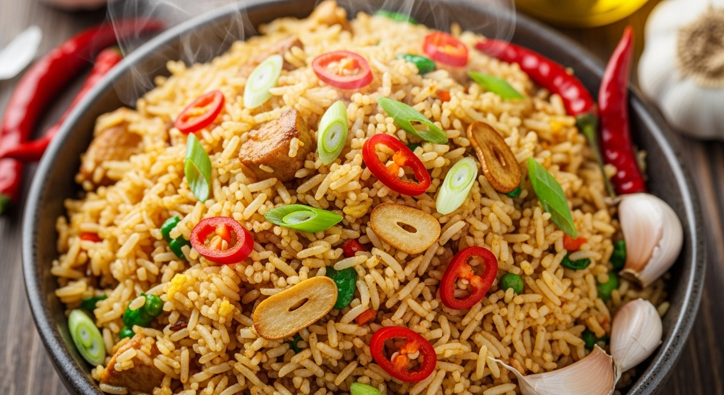 Hot Garlic Rice (1ltr) - Chicken