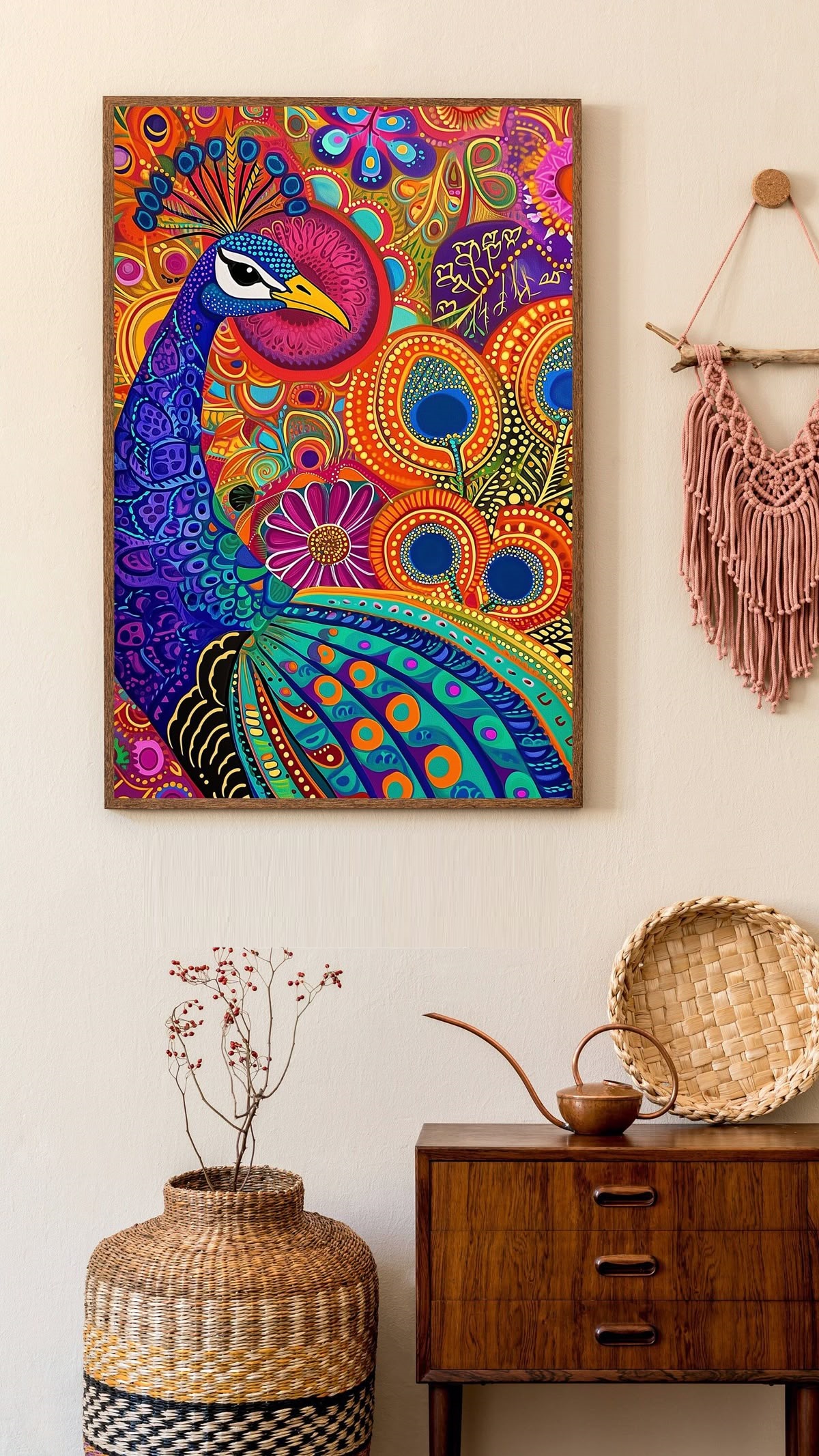 Hand-painted Madhubani art