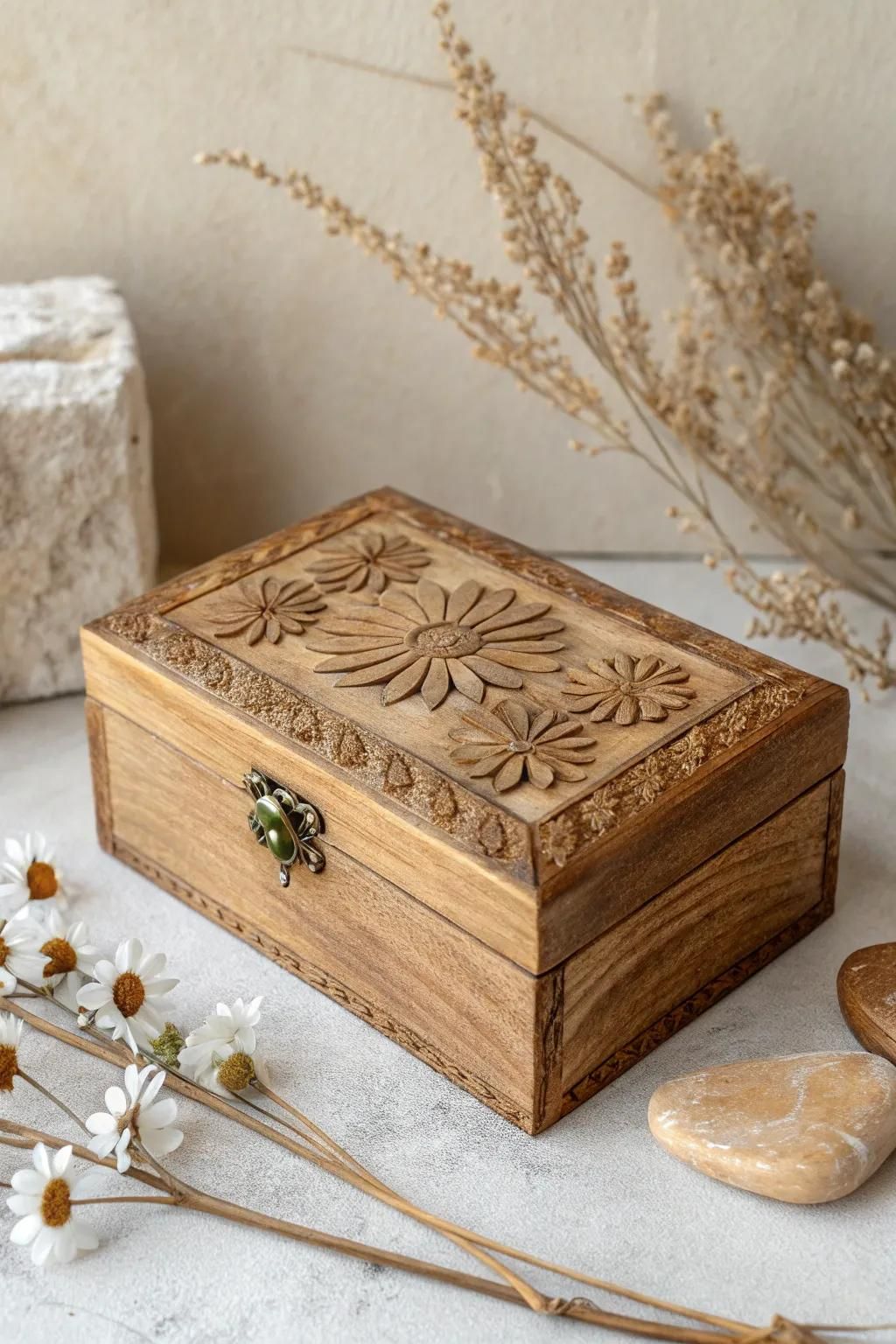 Hand-Carved Wooden Boxes