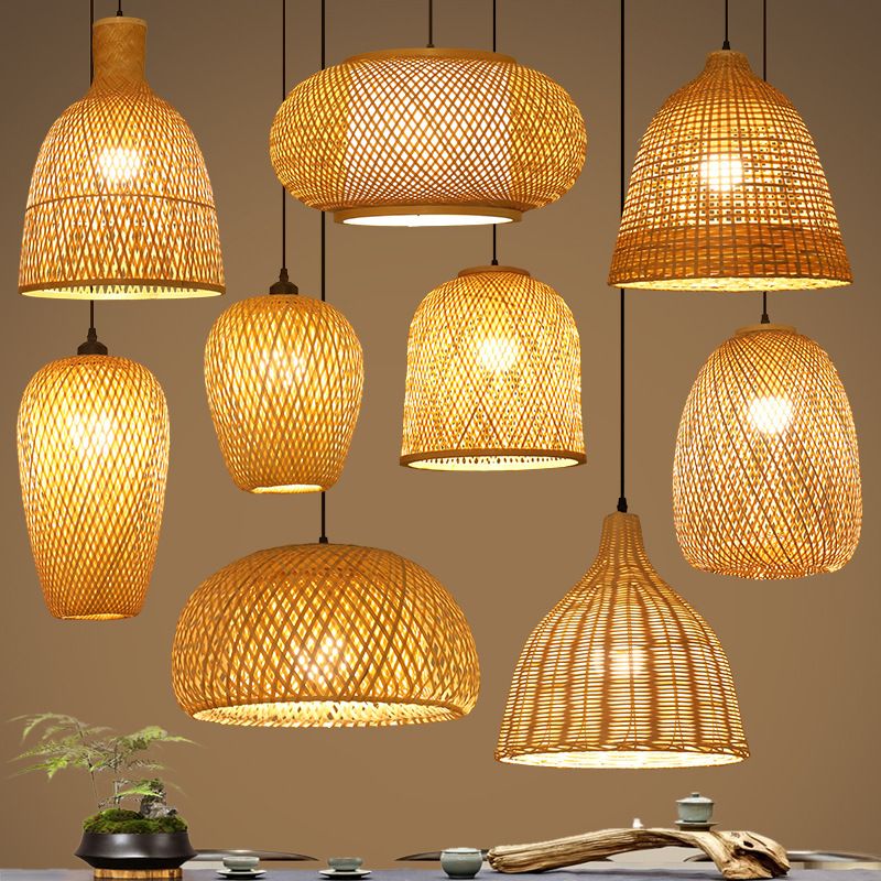 Cane or bamboo lampshades