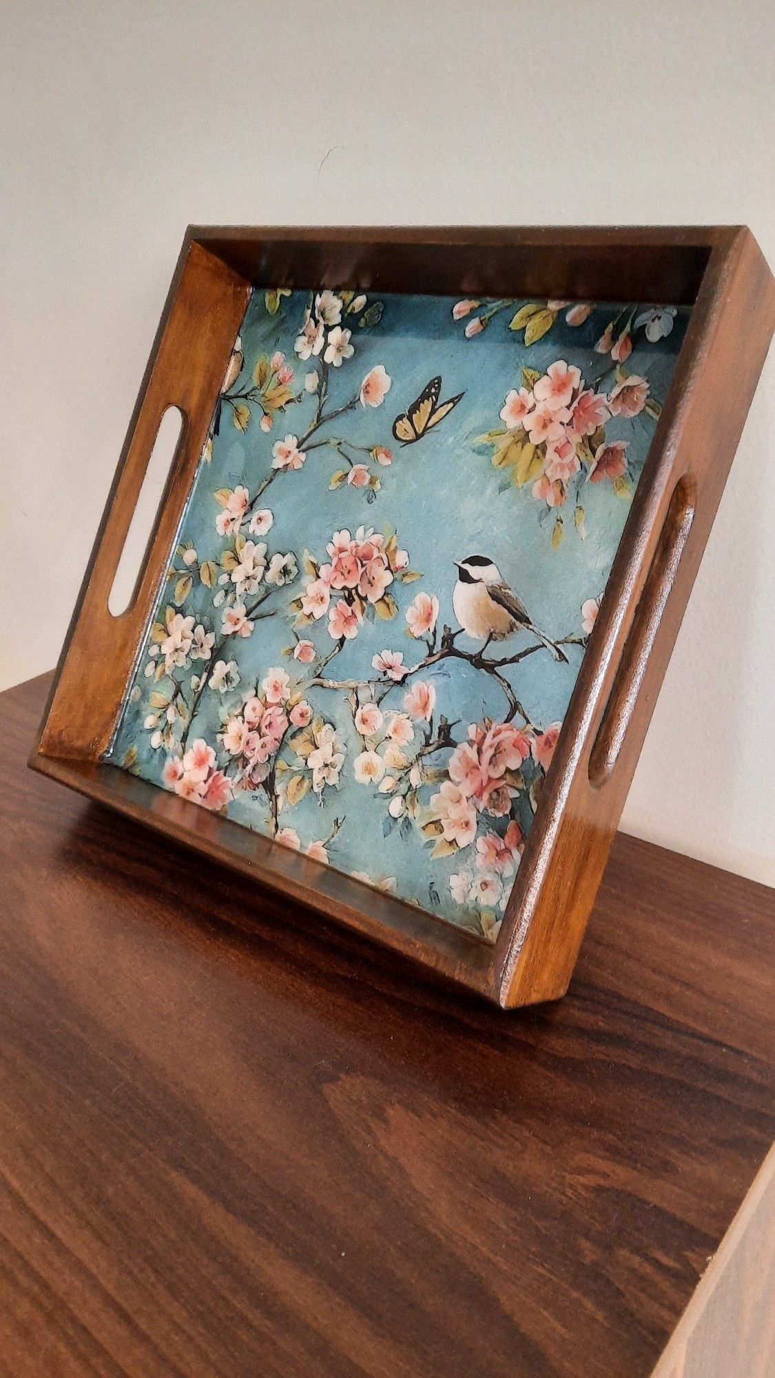 Wooden serving trays and coasters