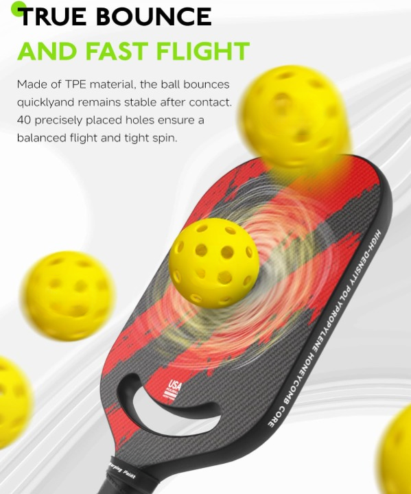 Pickleballs Outdoor | 40 Holes | 4 Pack, 8 Pack, 12 Pack | Meet USAPA Specifications |