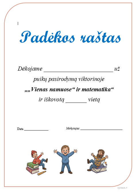 Vienas namuose ir matematika 7 kl.