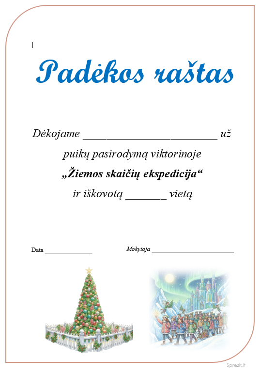 Žiemos skaičių ekspedicija 5-6 kl.