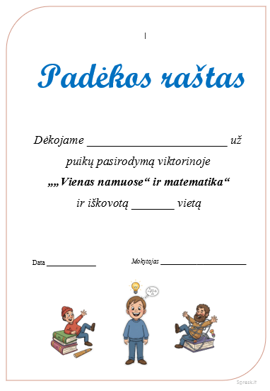 Vienas namuose ir matematika 8 kl.