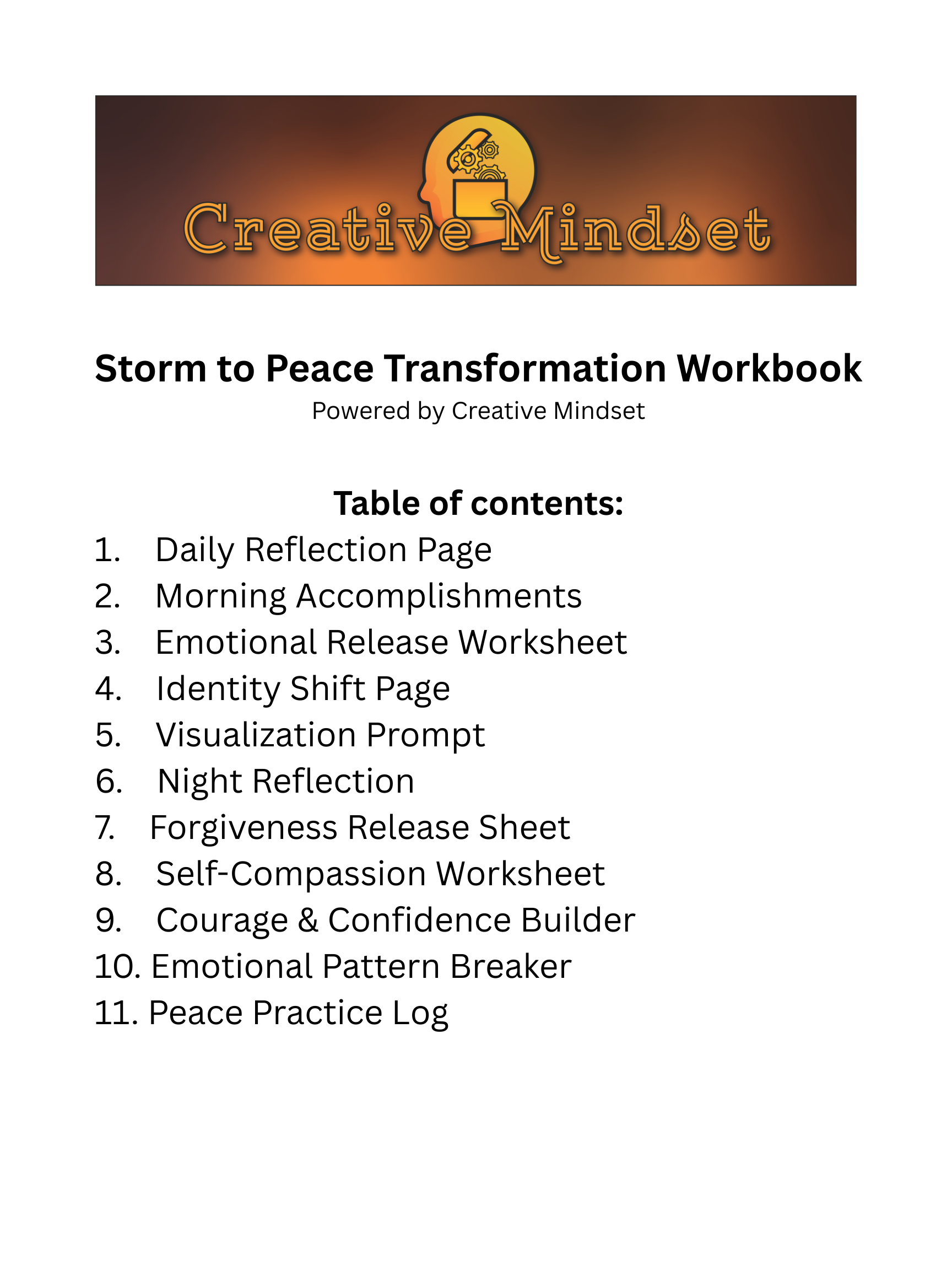 Storm to Peace Transformation Workbook