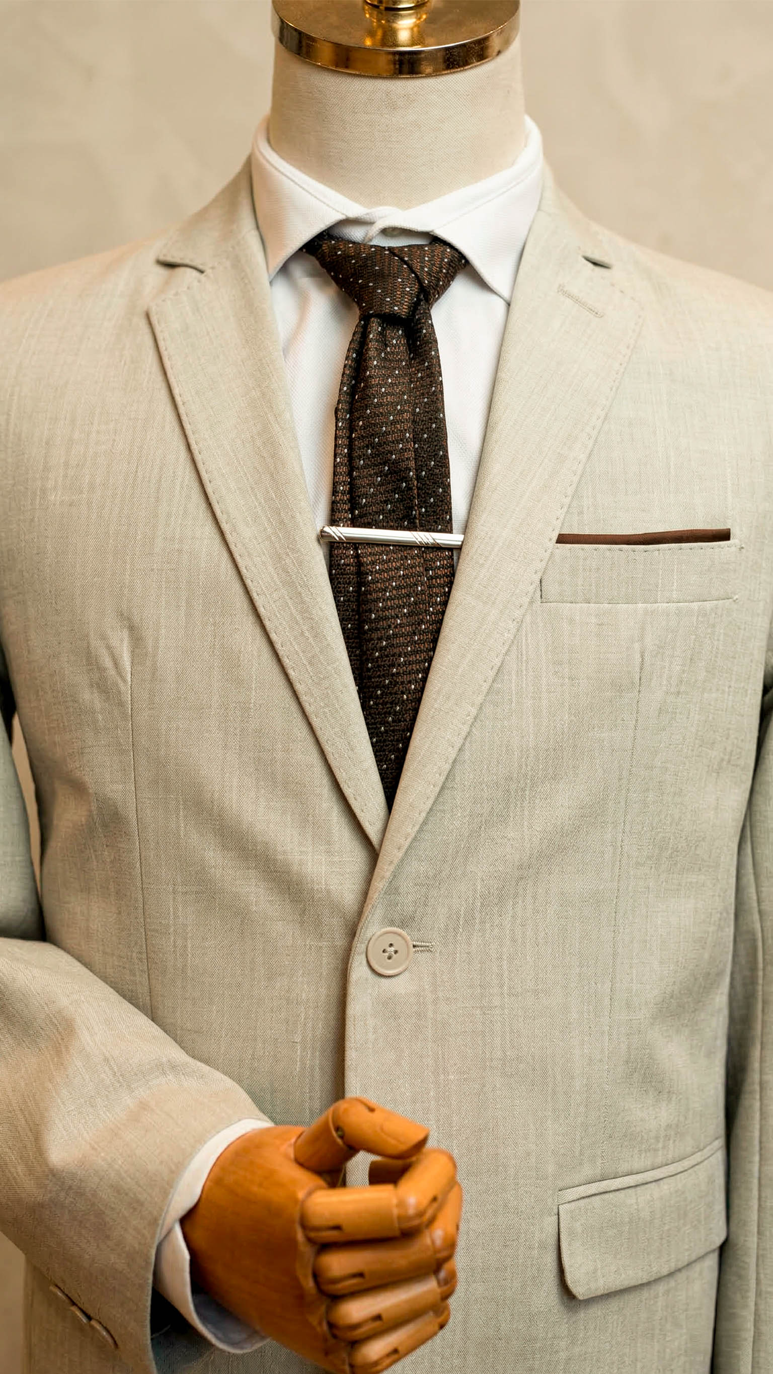 Terno Microfibra - Melange Areia/Bege