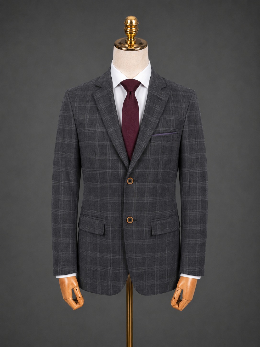 Terno Poliviscose Principe de Gales - Preto
