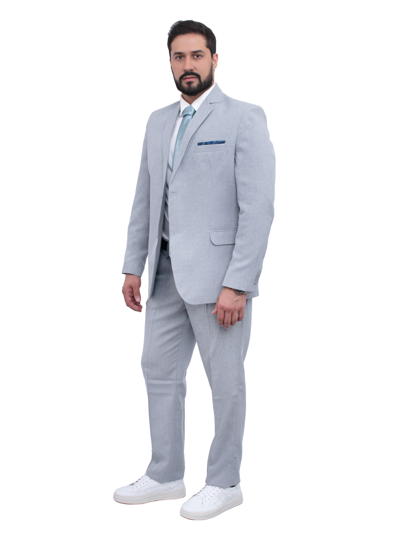 Terno Microfibra - Cinza Claro Melange