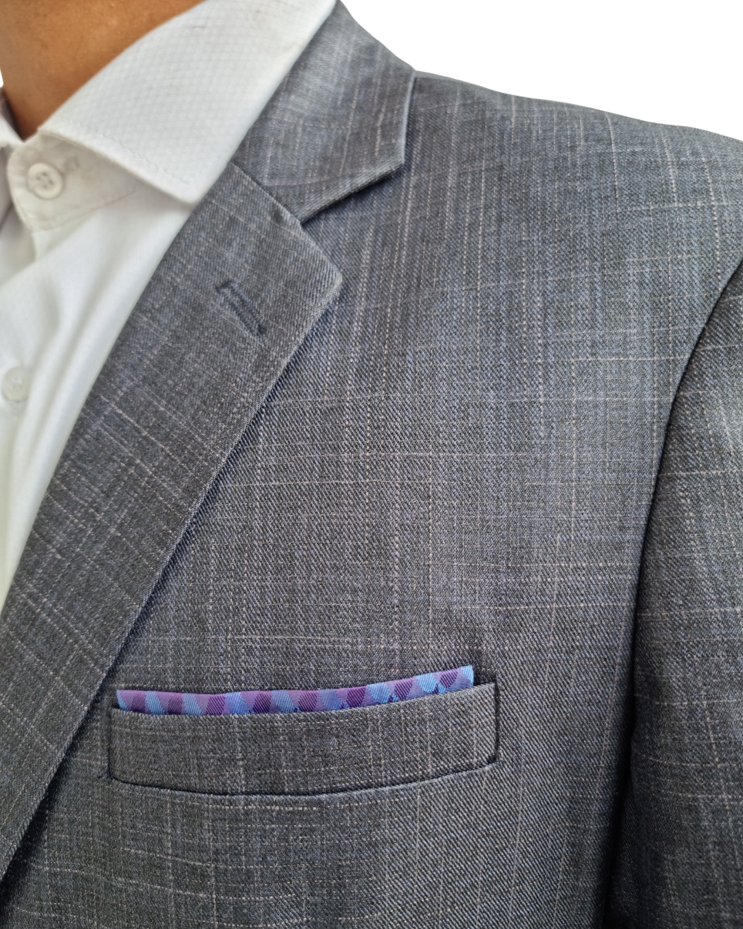 Terno Fio Indiano - Azul Noite Quadriculado 