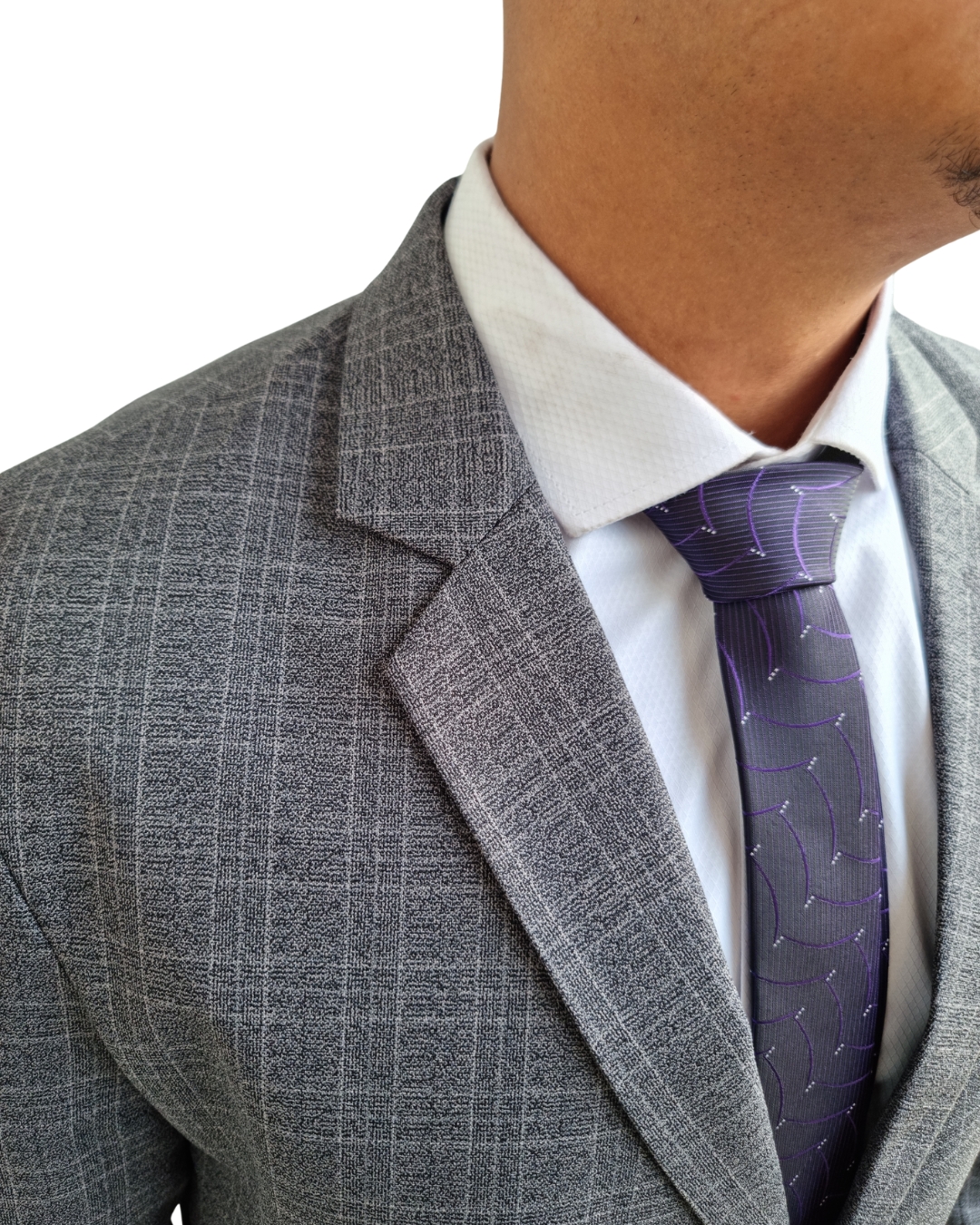 Terno Microfibra - Chumbo Quadriculado 