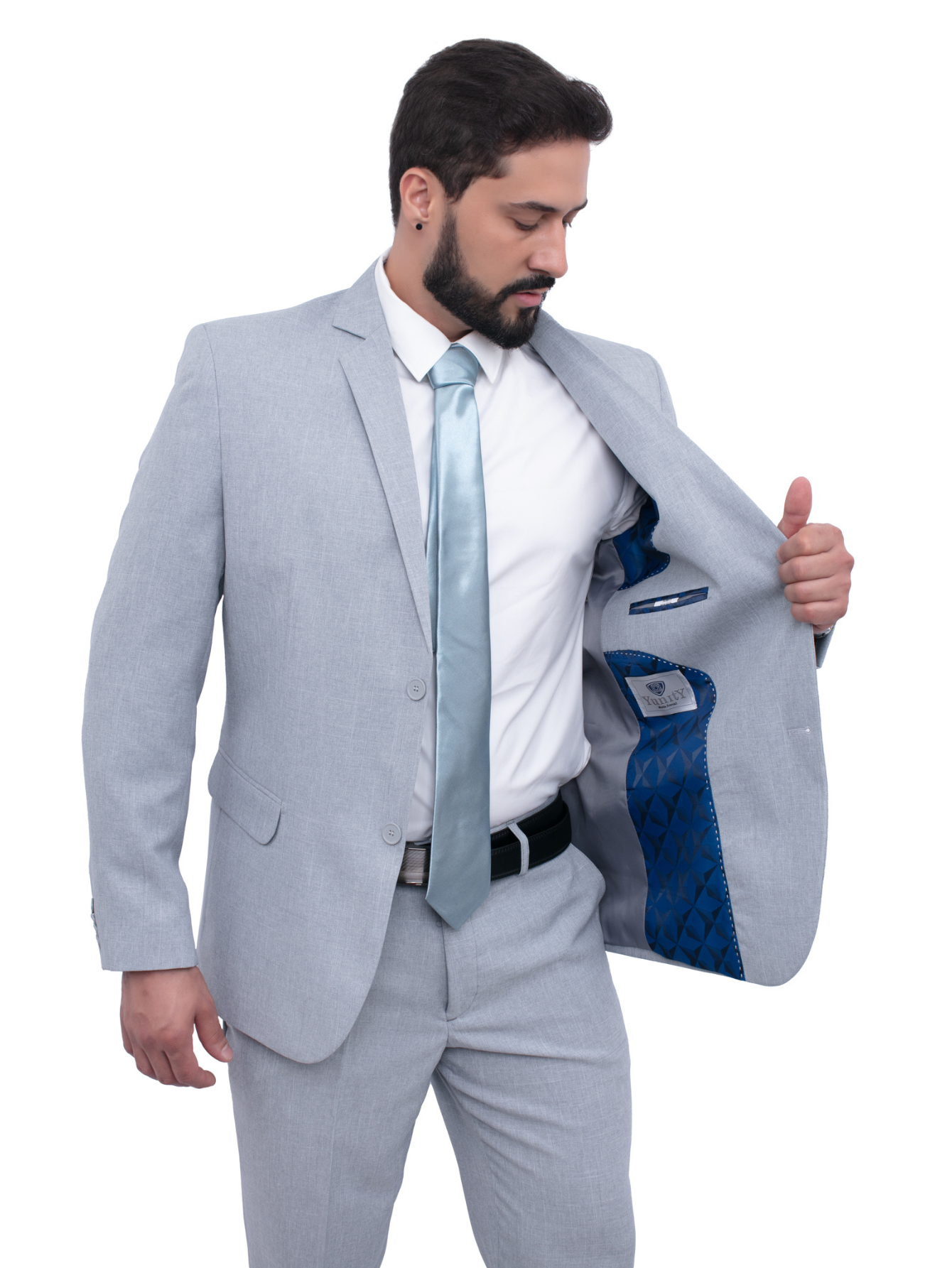 Terno Microfibra - Cinza Claro Melange