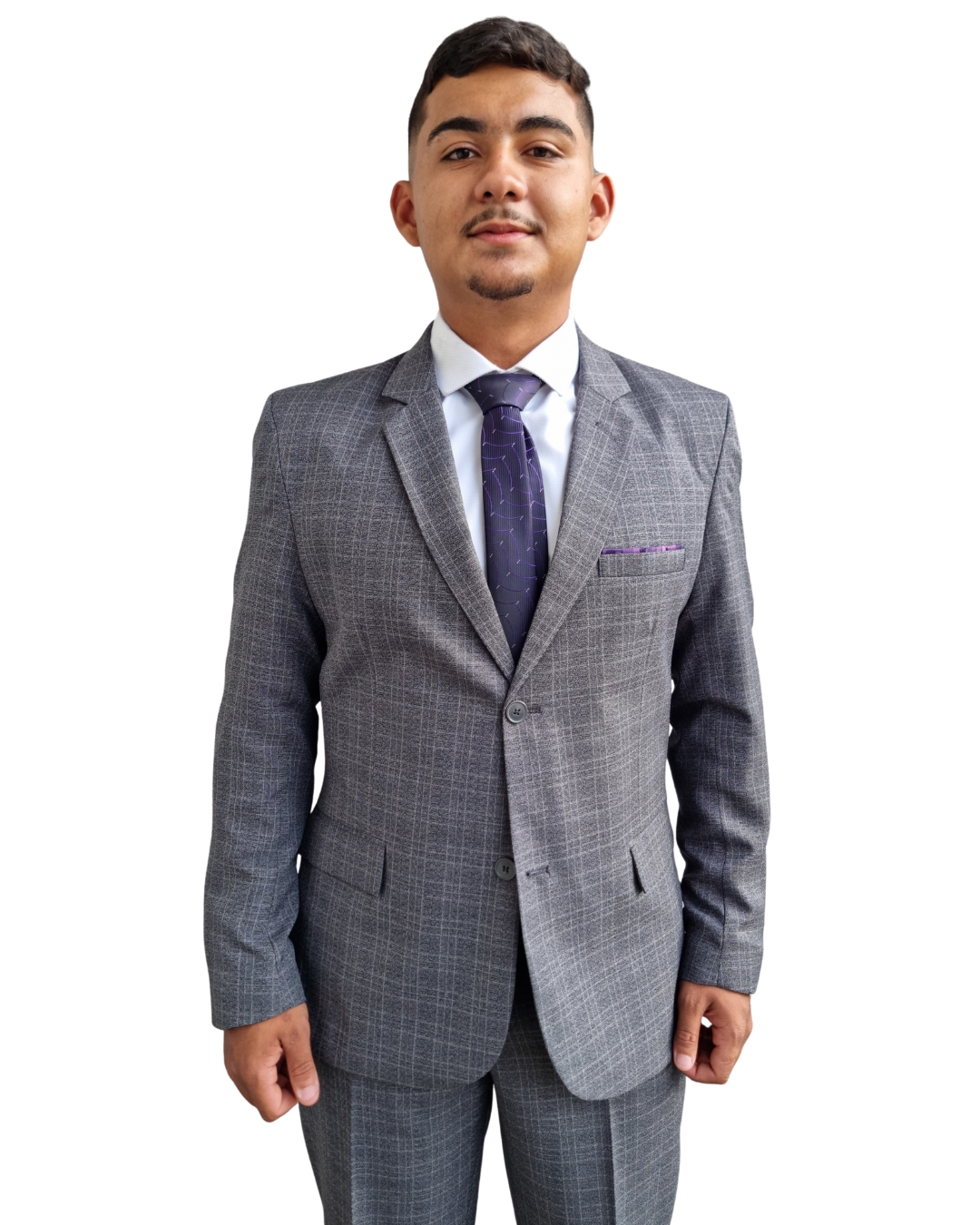 Terno Microfibra - Chumbo Quadriculado 