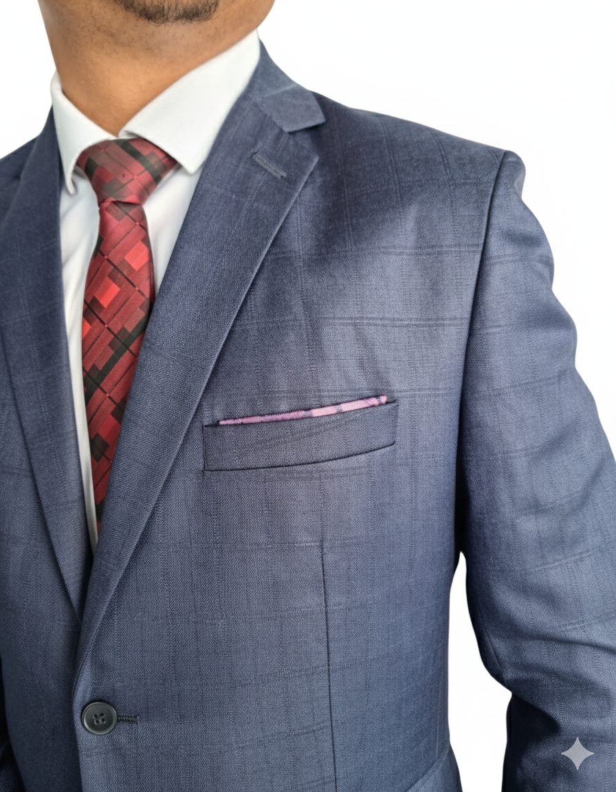 Terno Fio Indiano - Azul Quadriculado 