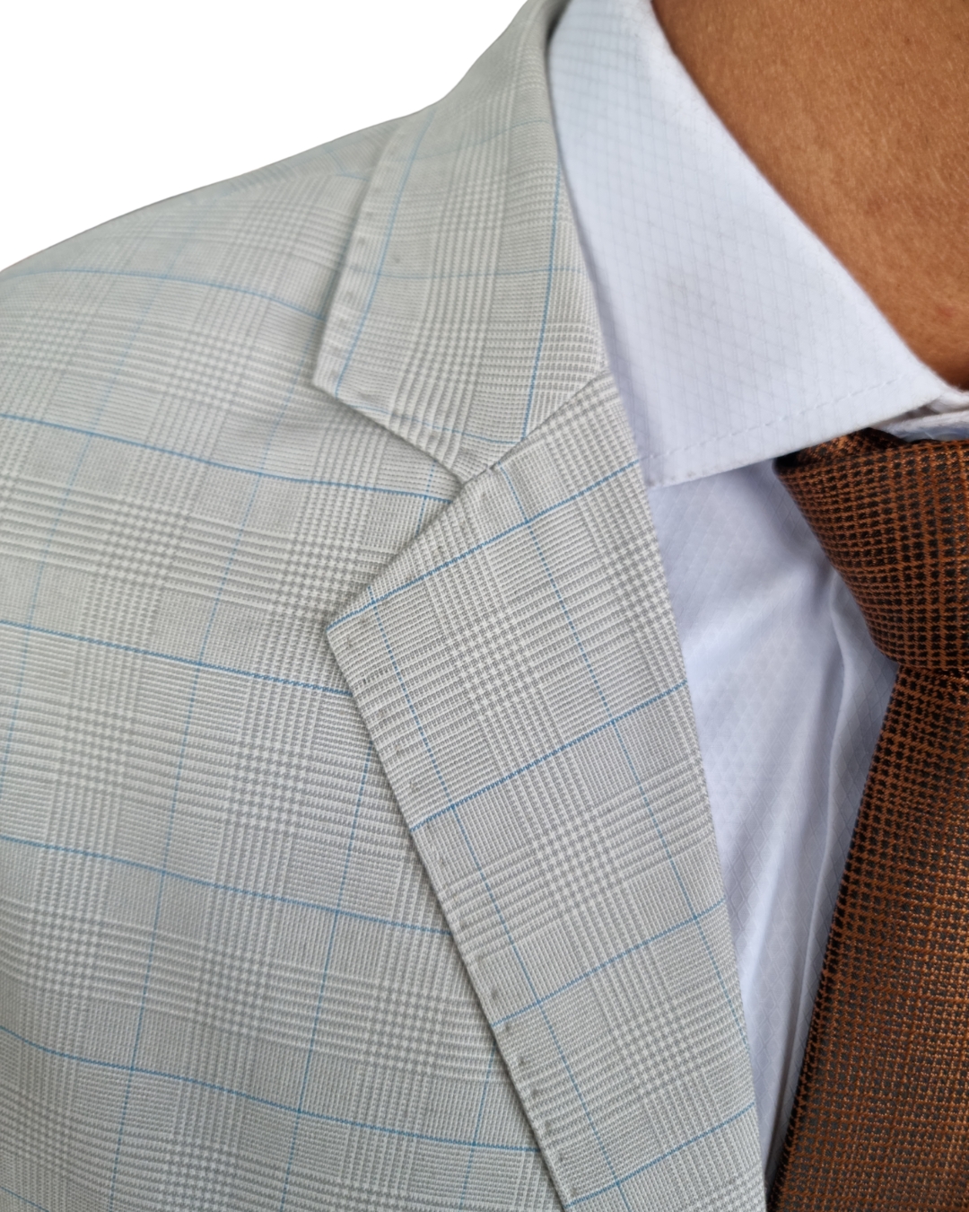 Terno Poliviscose - Off white Quadriculado