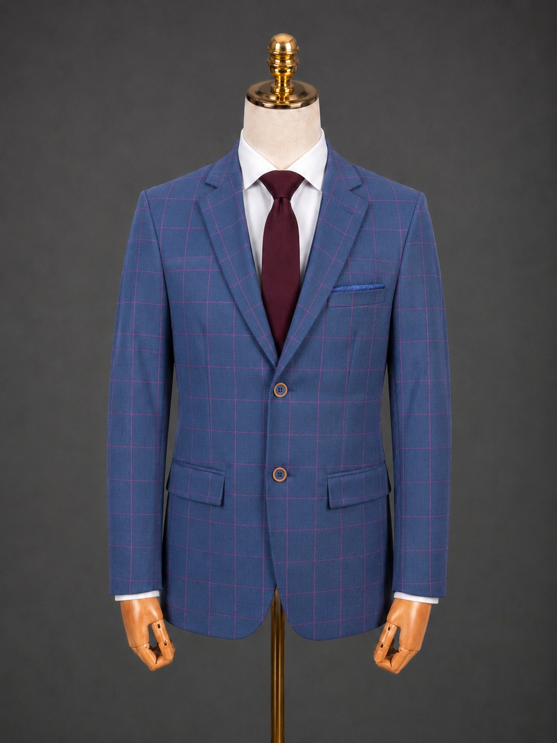 Terno Poliviscose Principe de Gales - Azul