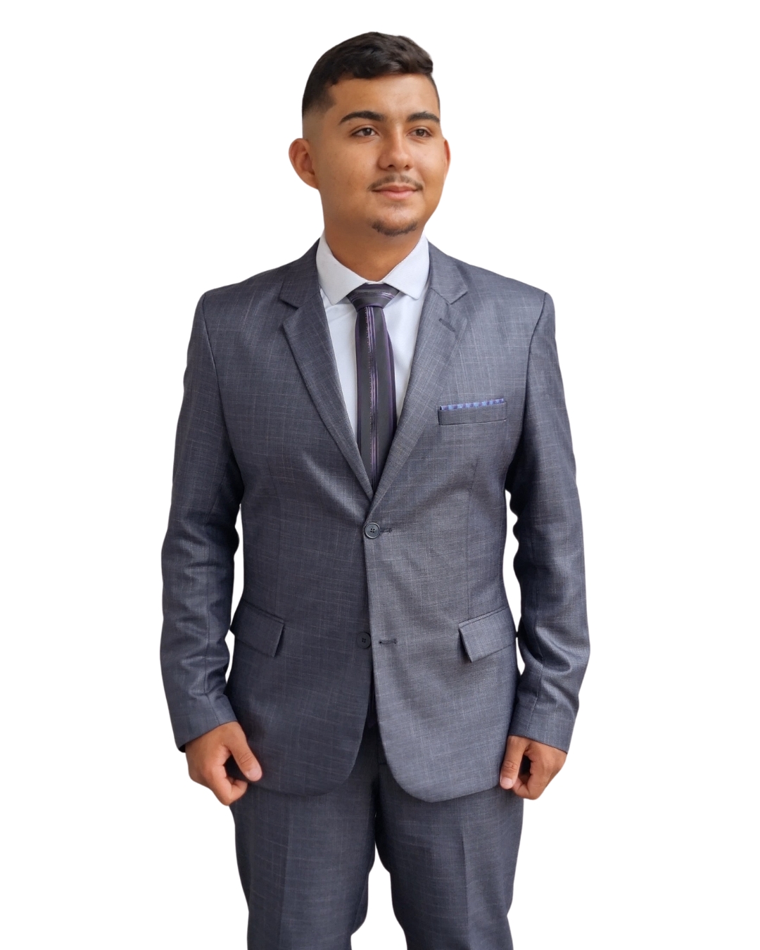 Terno Fio Indiano - Azul Noite Quadriculado 