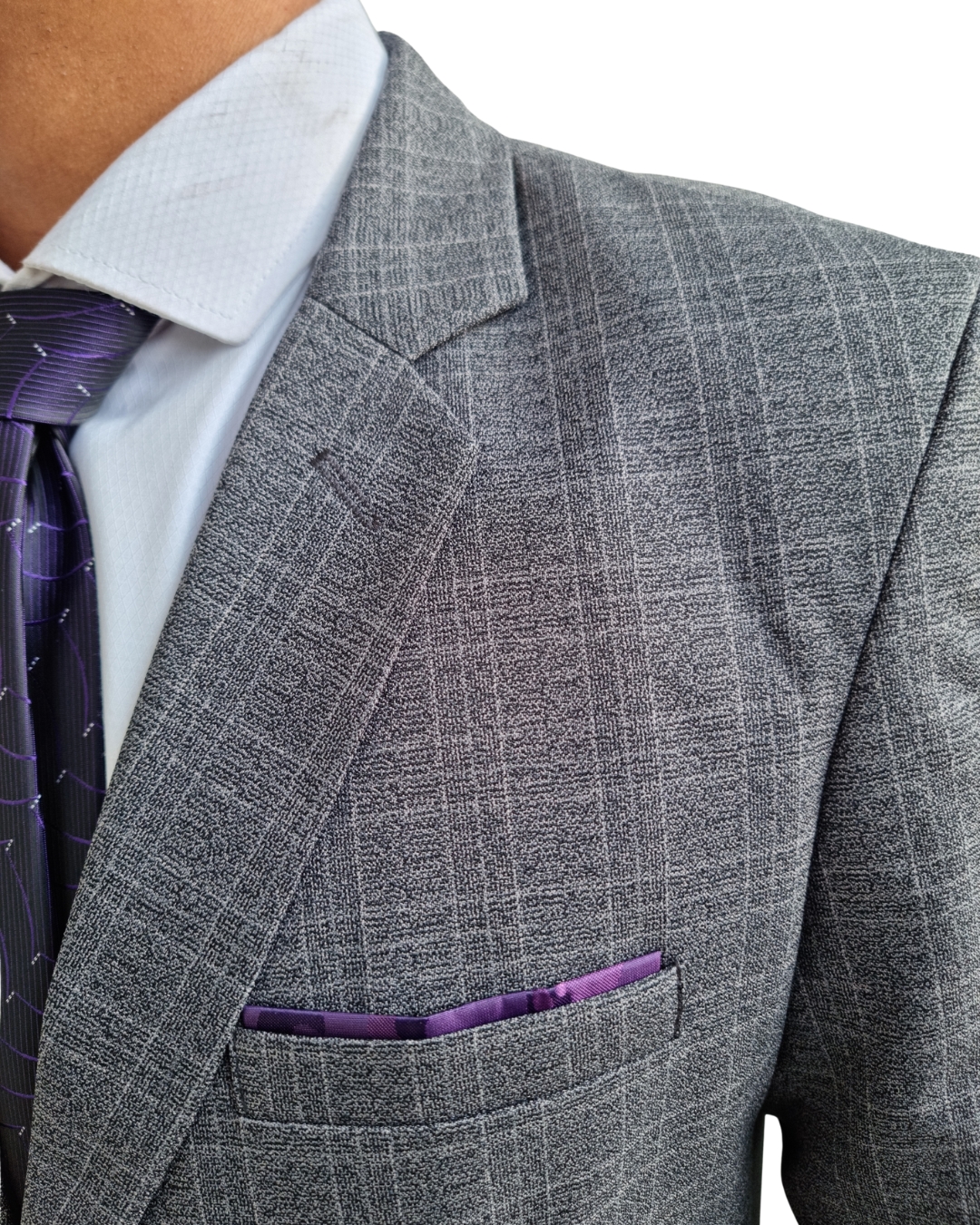 Terno Microfibra - Chumbo Quadriculado 