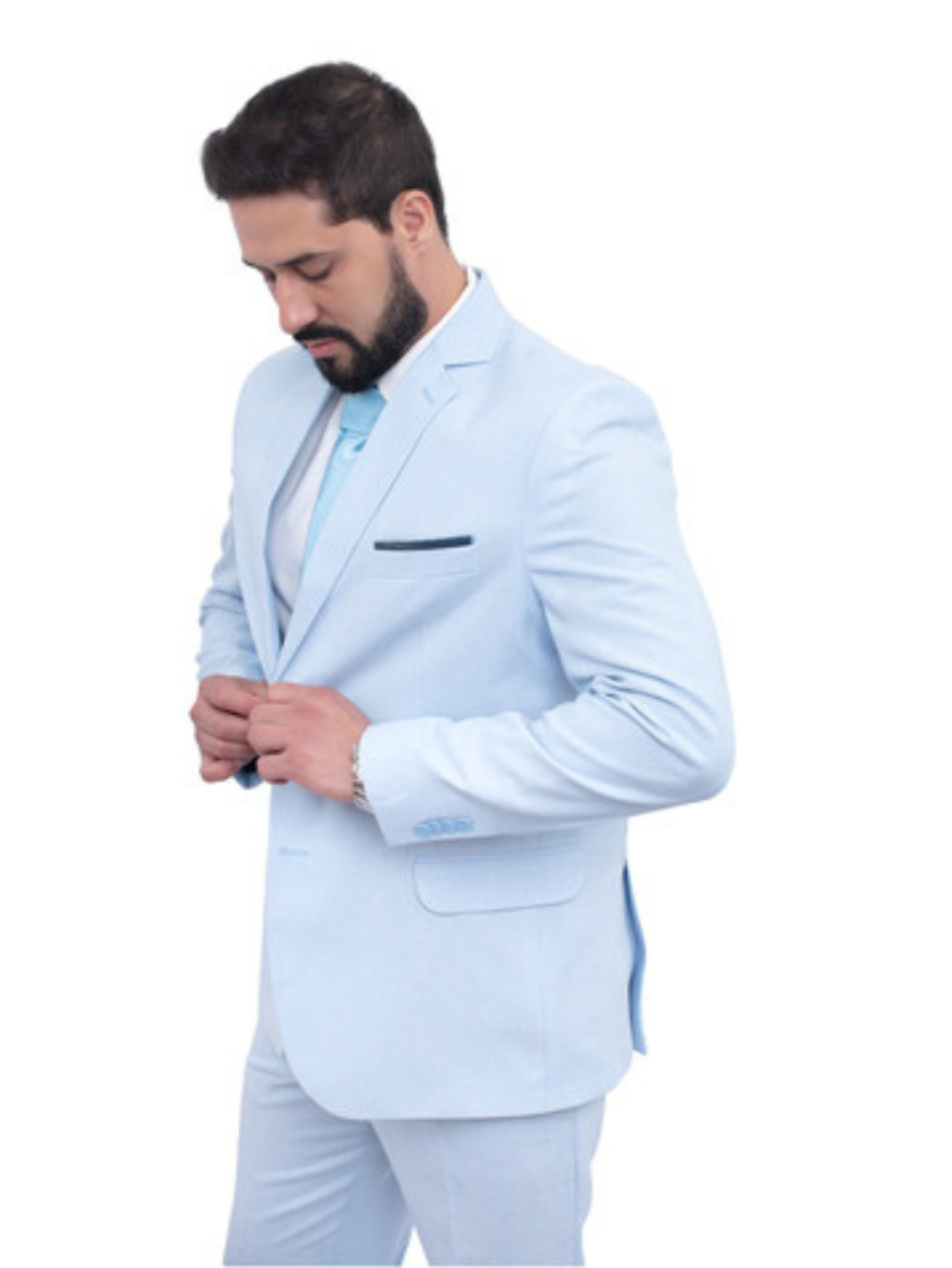 Terno Microfibra - Azul Bebê Melange