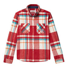 Red plaid flannel shirt