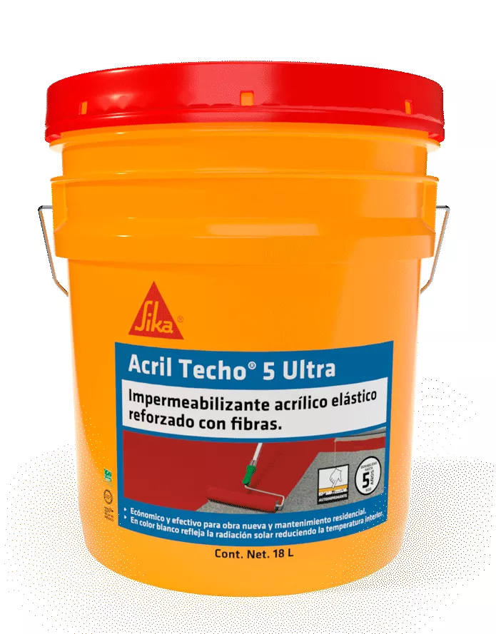 Acril Techo 5 Ultra Rojo Cubeta (18 L)