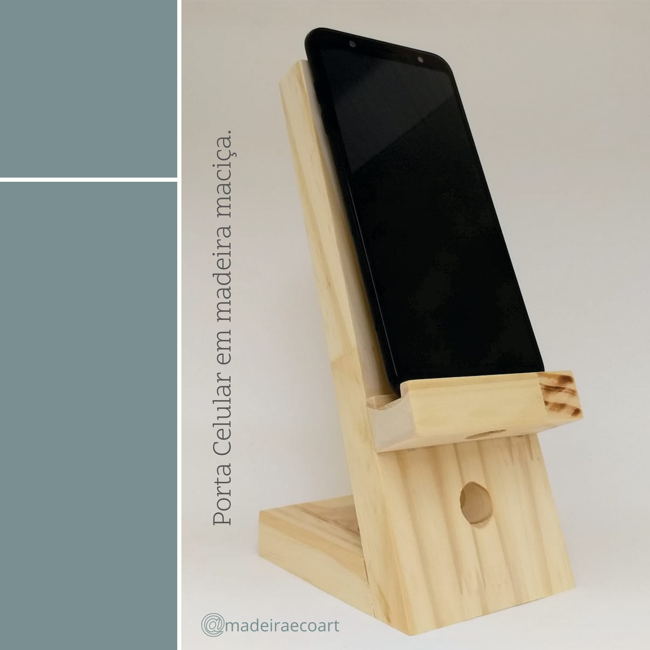Porta Celular de Madeira Maciça
