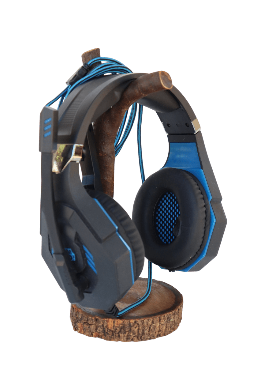 Suporte para Headset em Madeira Natural