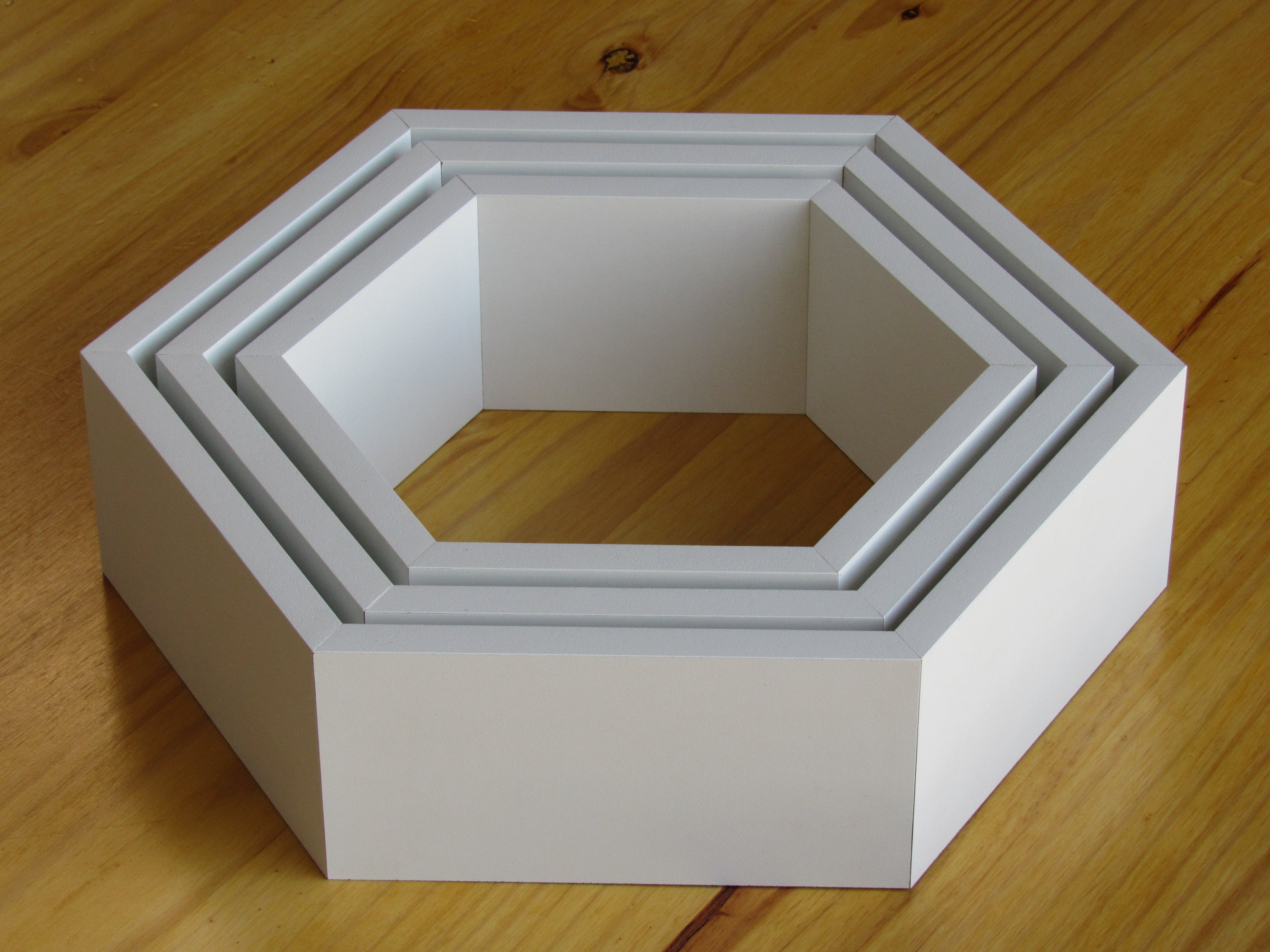 Conjunto de 3 prateleiras/nichos hexagonais em MDF - Nicho hexagono de parede para decoração