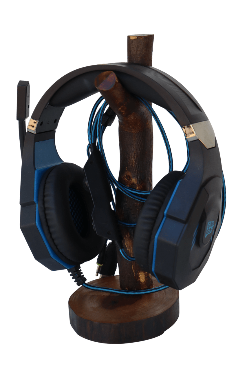 Suporte para Headset em Madeira Natural