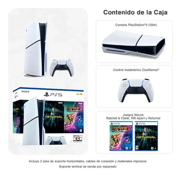 Playstation 5 Slim Standard 1tb Bundle Con 2 Juegos Físicos