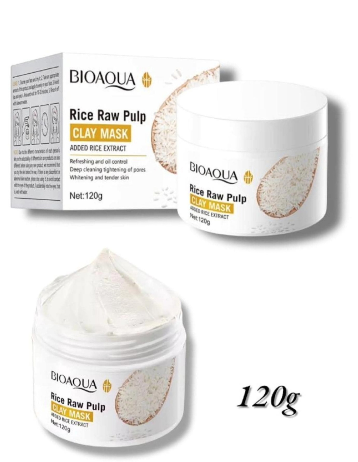 Mascarilla facial de arcilla a base de arroz Bioaqua 