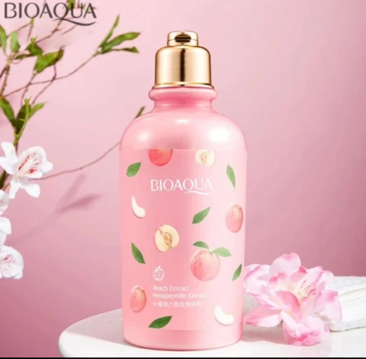 Crema corporal de durazno Bioaqua 