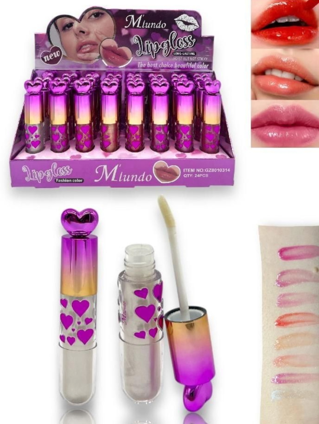 Lip gloss long lasting metalizado