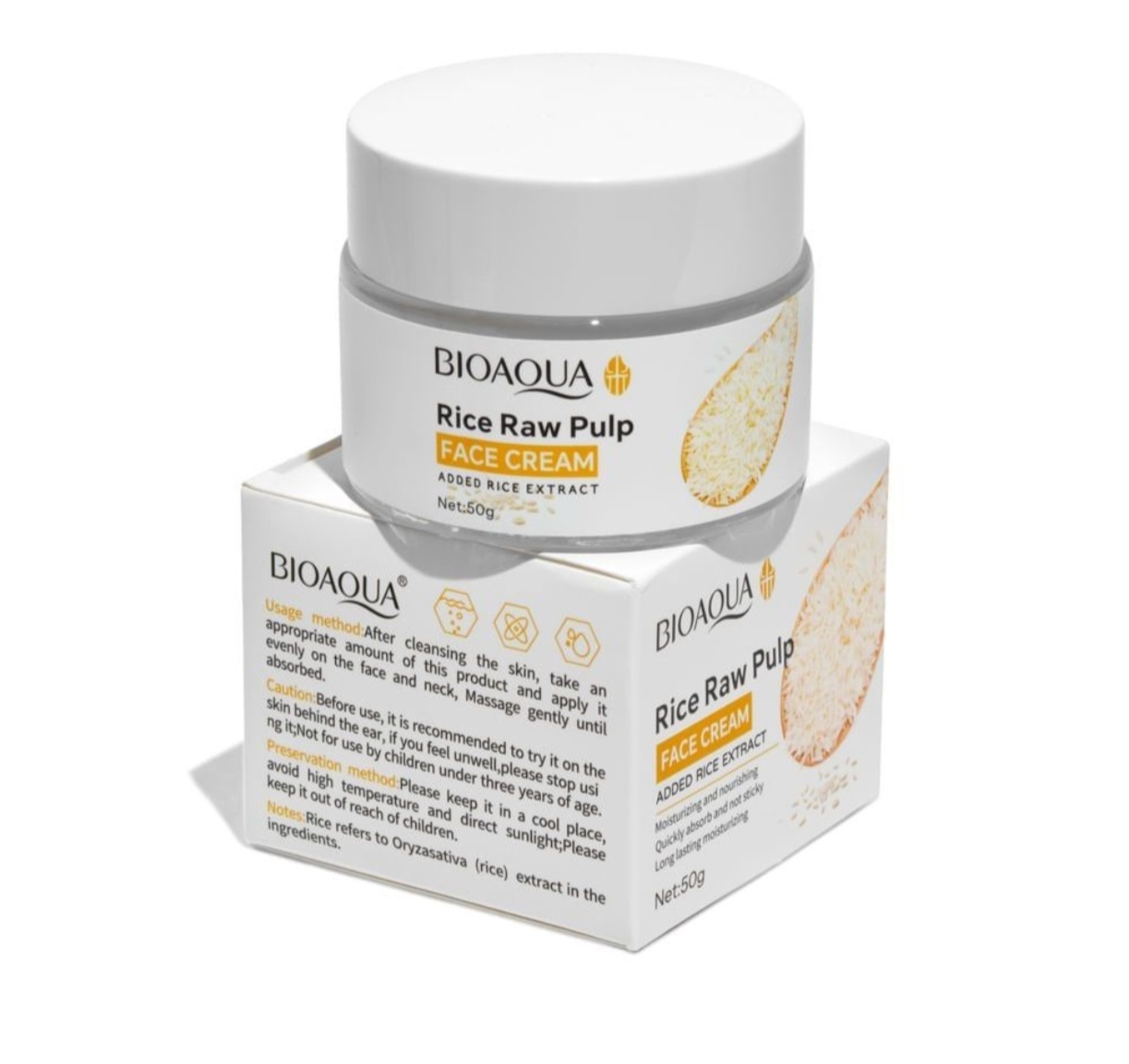 Crema facial de arroz Bioaqua 