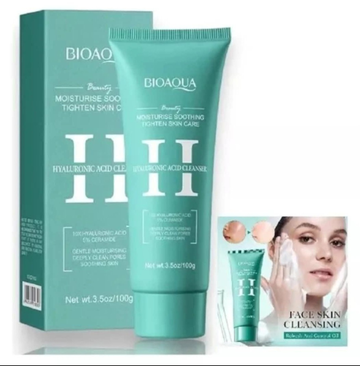 Jabón facial ácido hialurónico hidratante Bioaqua 