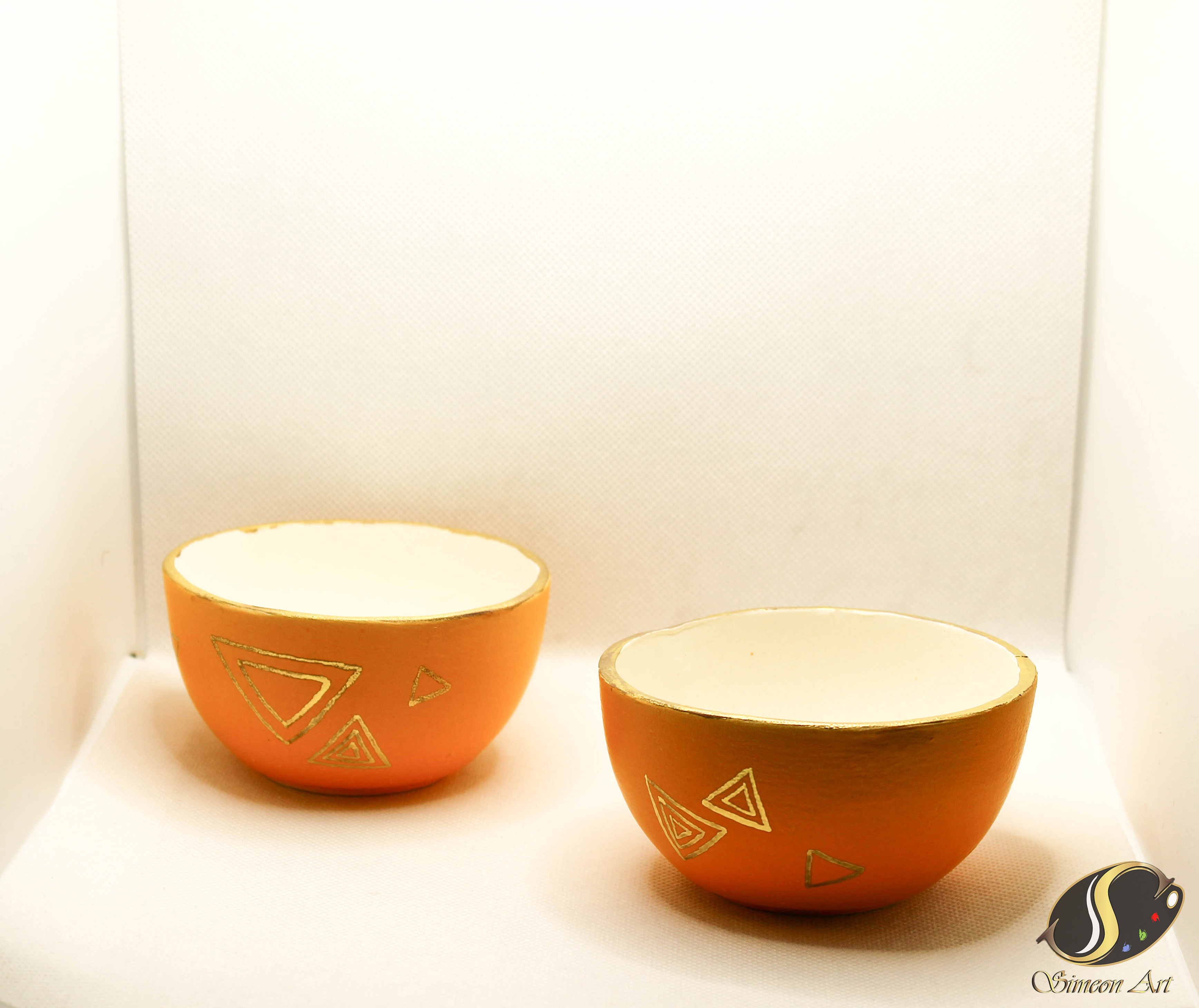 Handmade Orange Decorative Bowls