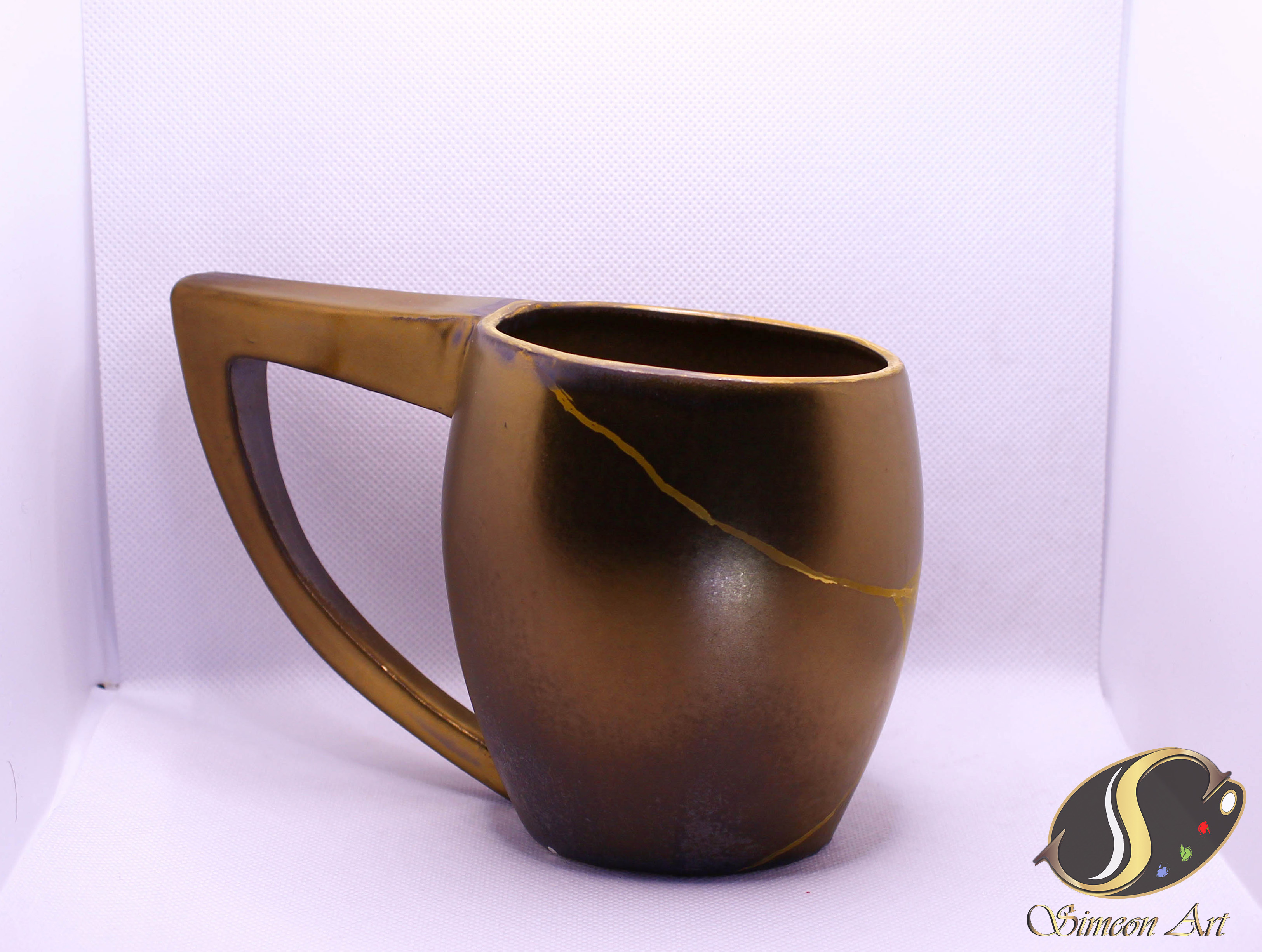 Handcrafted Gold Ceramic Mug