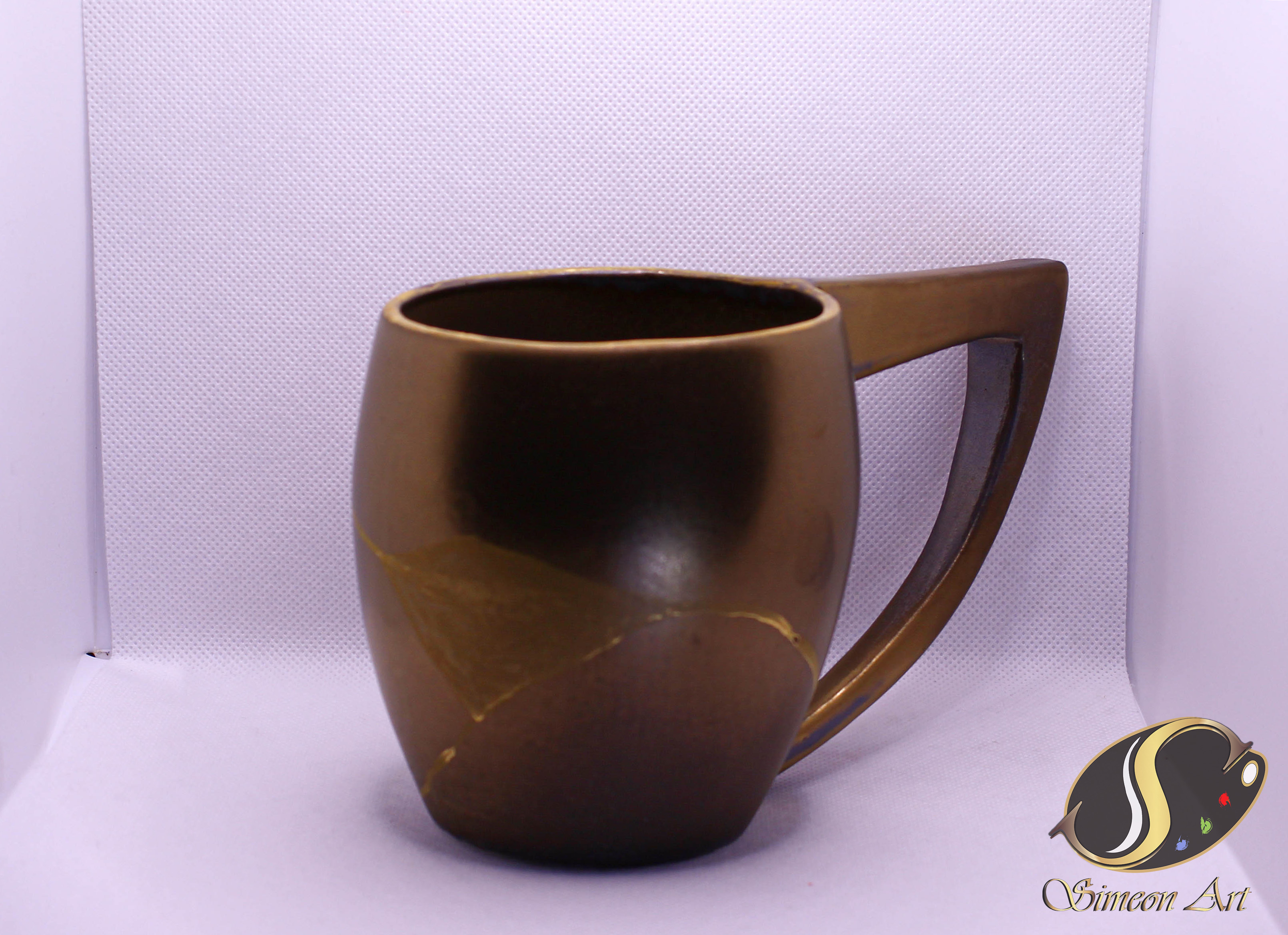 Handcrafted Gold Ceramic Mug