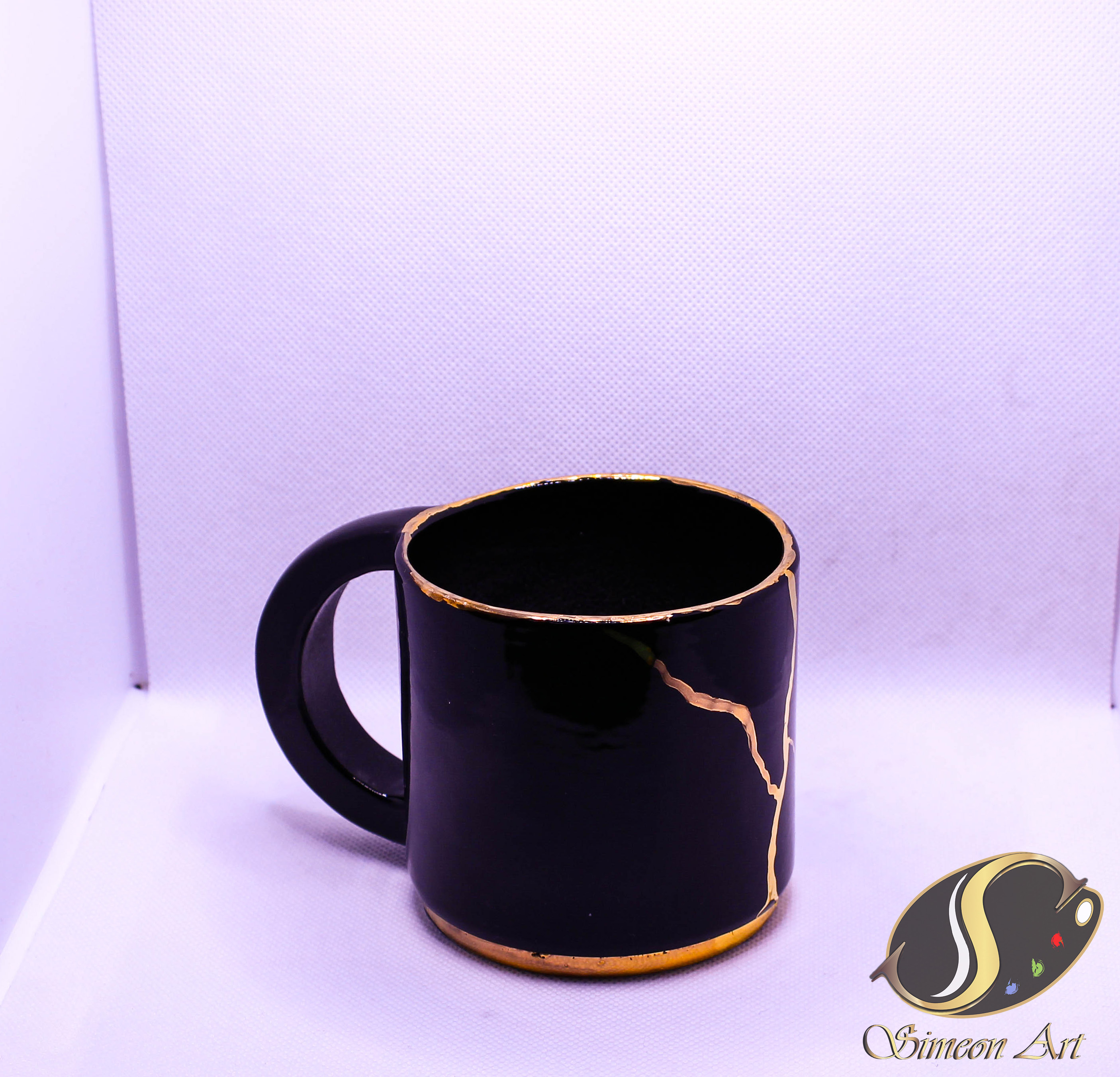Handcrafted Black Gold Ceramic Pot