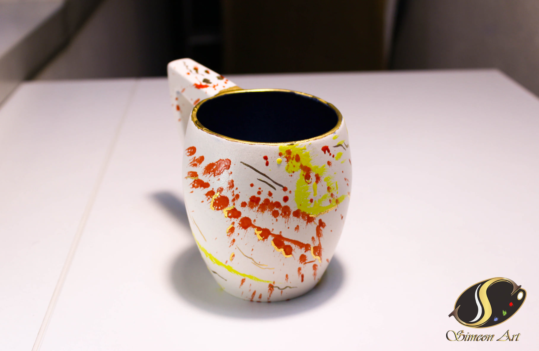 Hand-painted porcelain mug