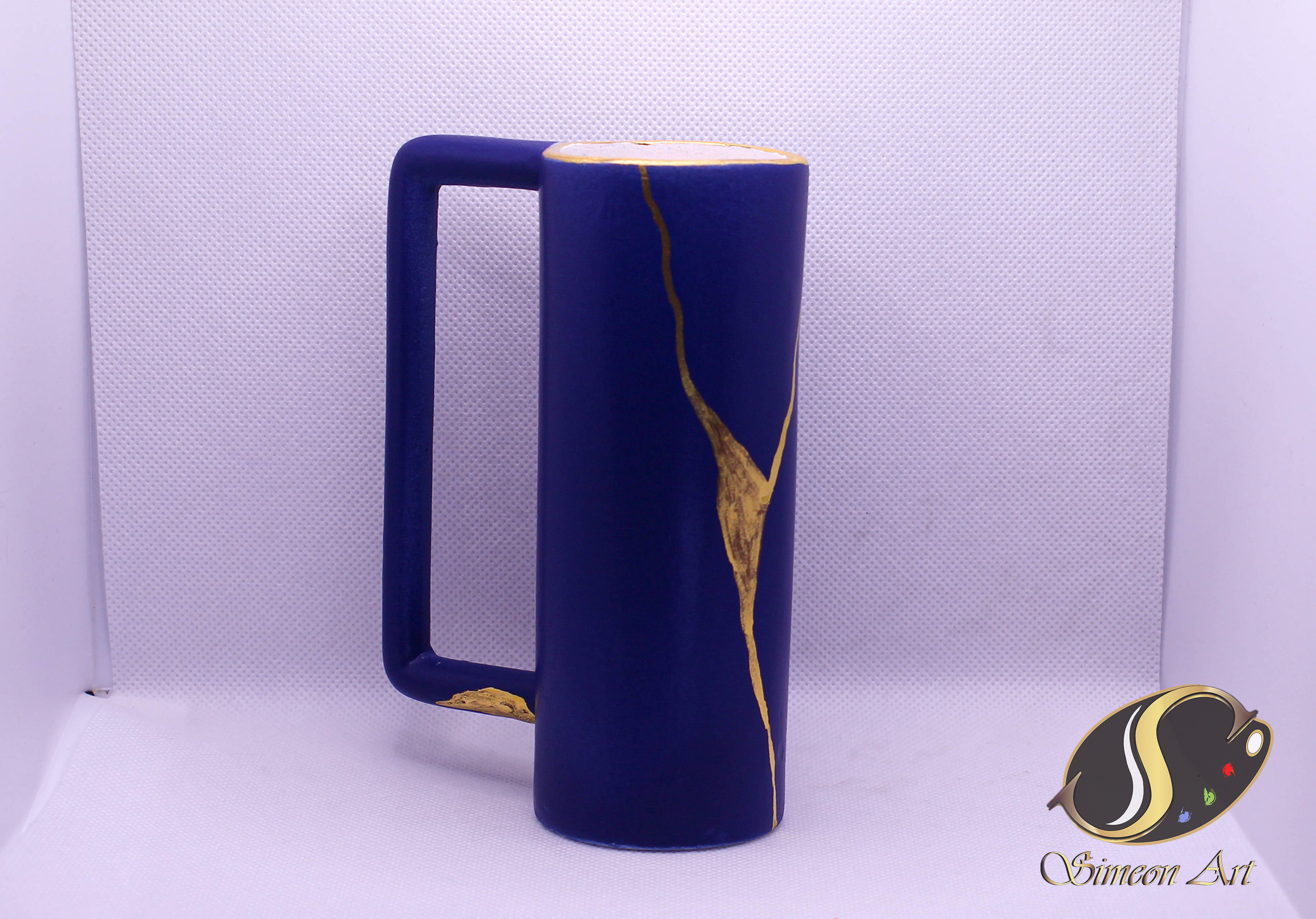 Handmade Blue Ceramic Cup