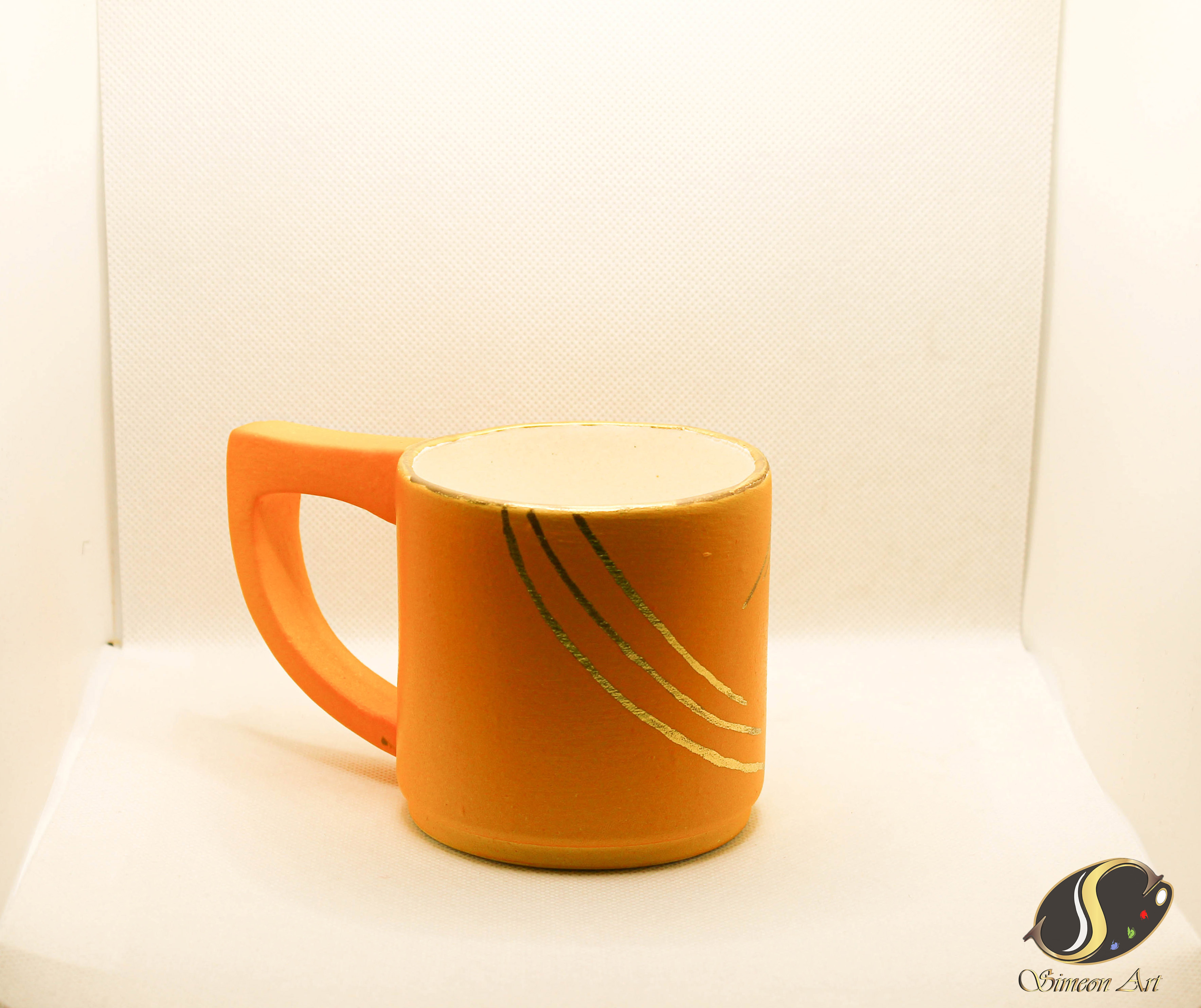 Handcrafted Orange-Gold Ceramic Mug