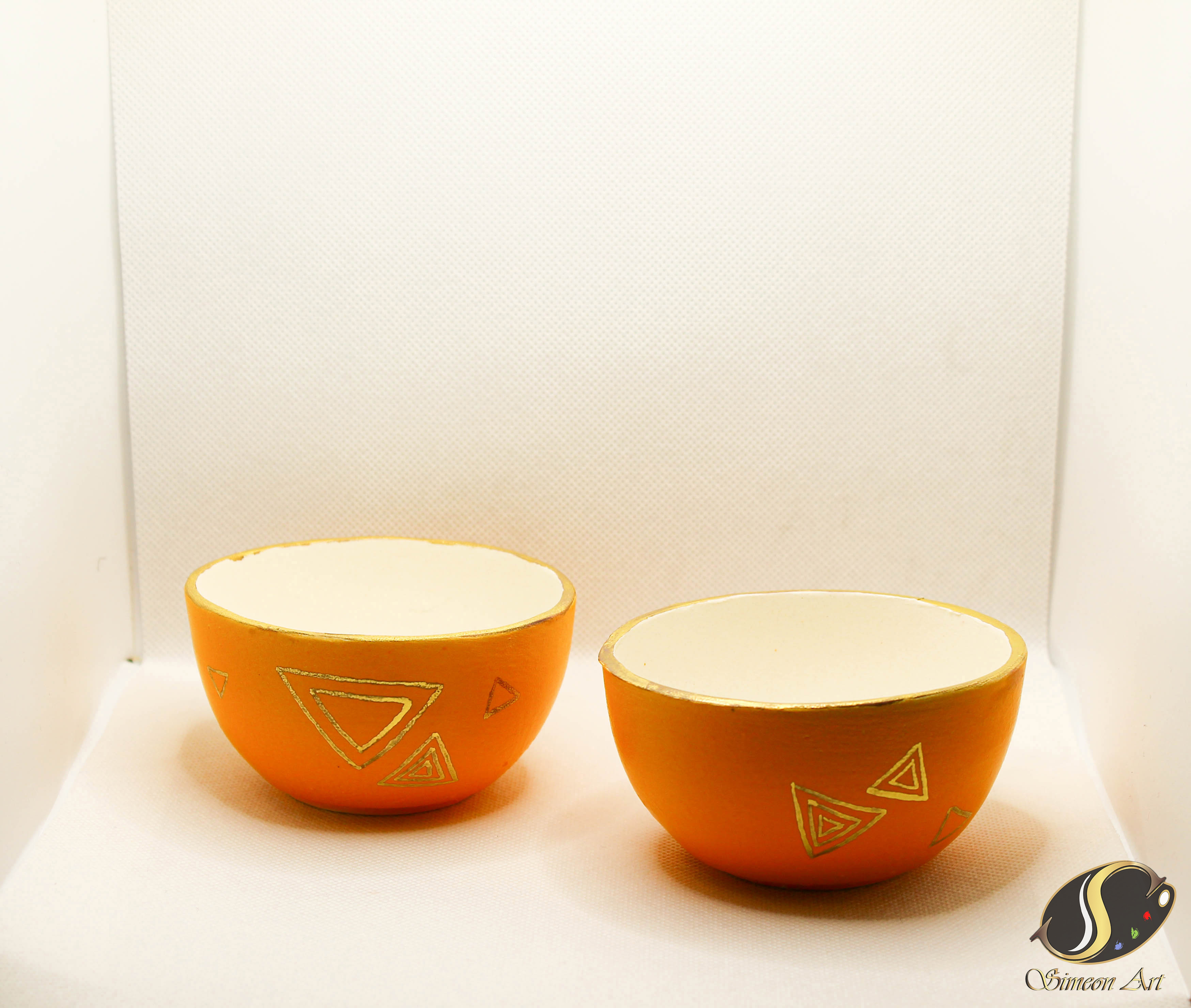 Handmade Orange Decorative Bowls