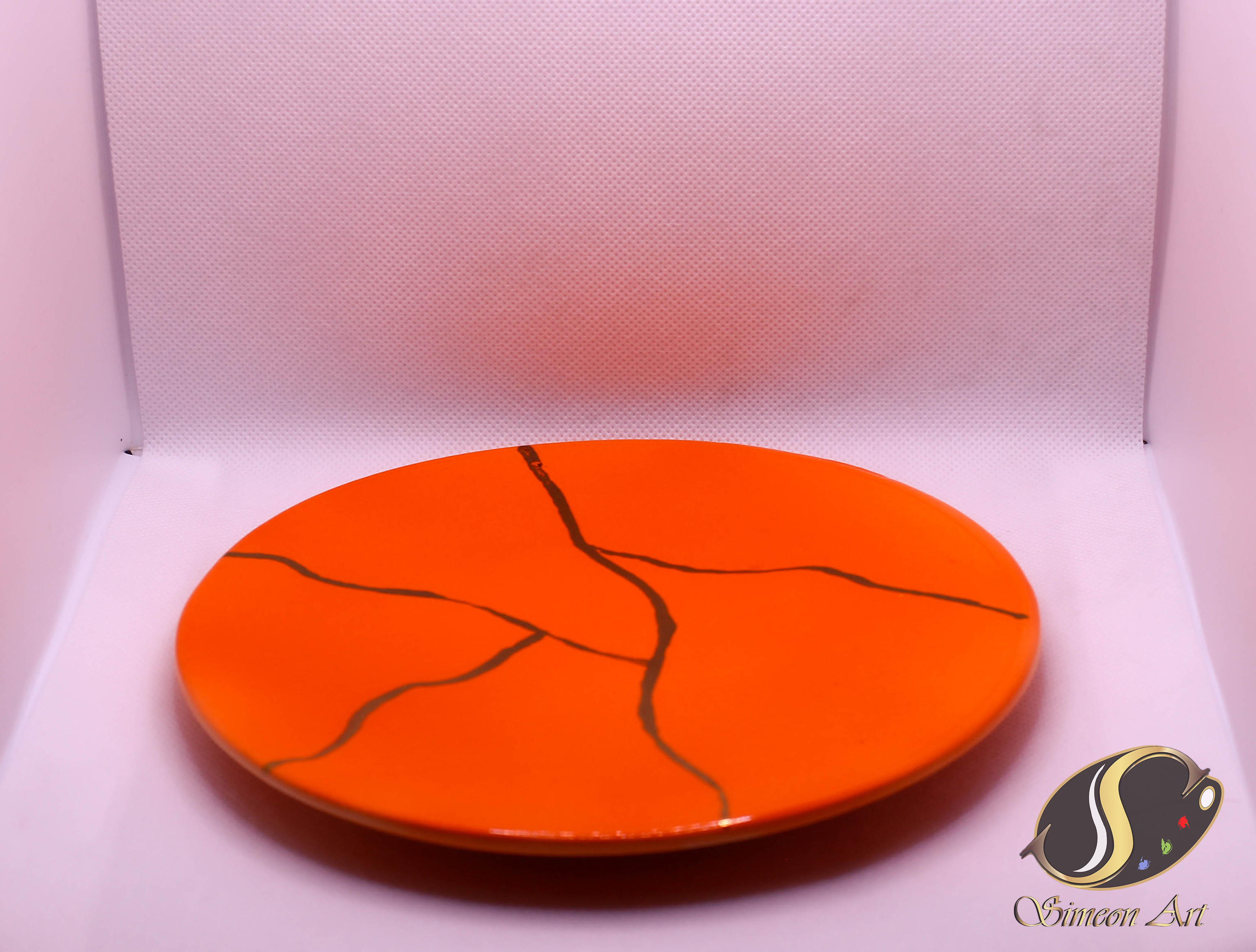 Handcrafted Orange Ceramic Plate