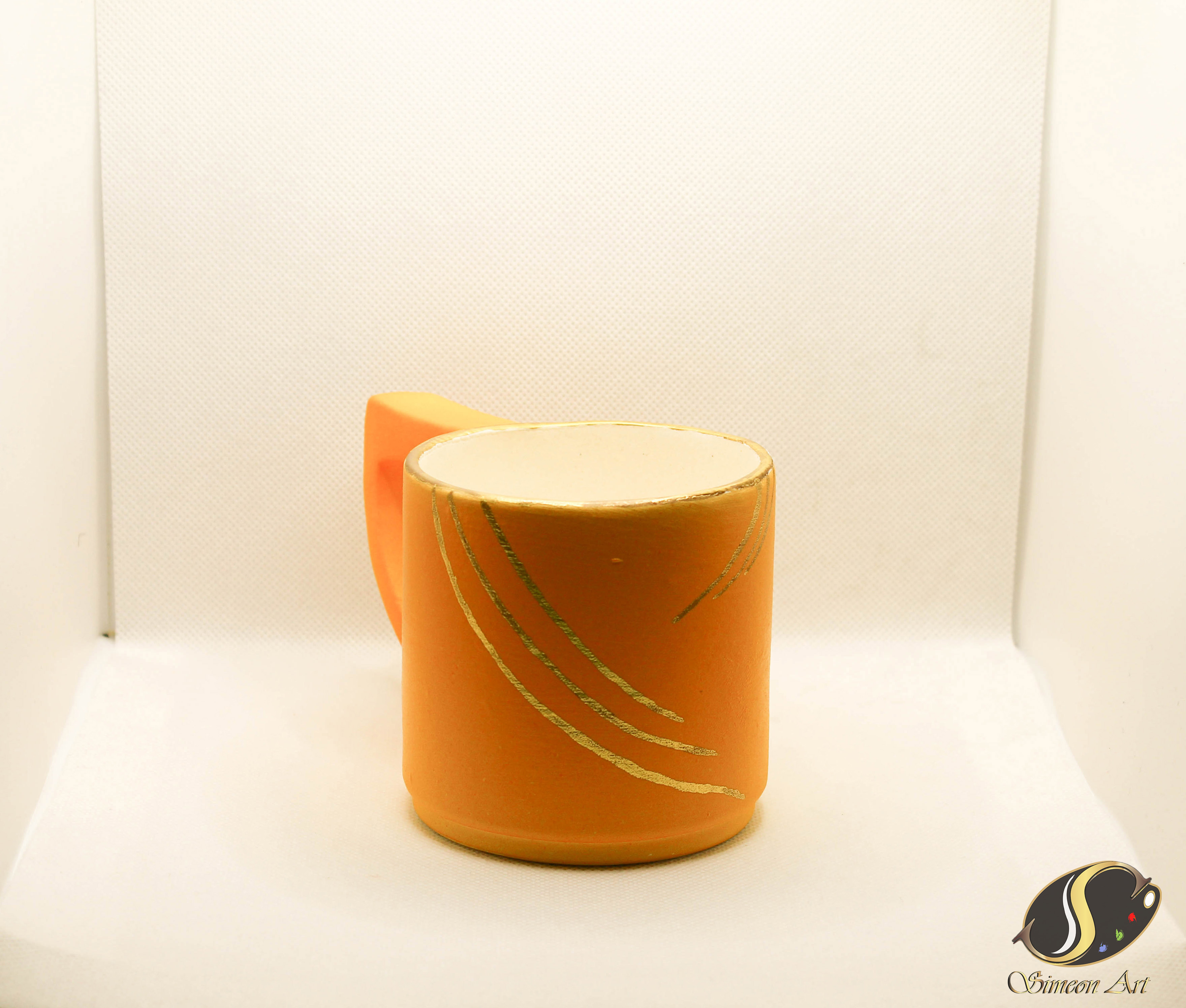 Handcrafted Orange-Gold Ceramic Mug