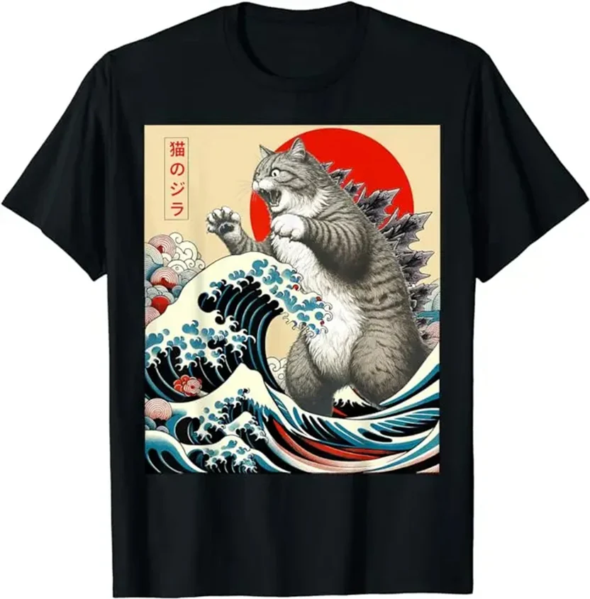 Godzilla Cat Graphic T-Shirt