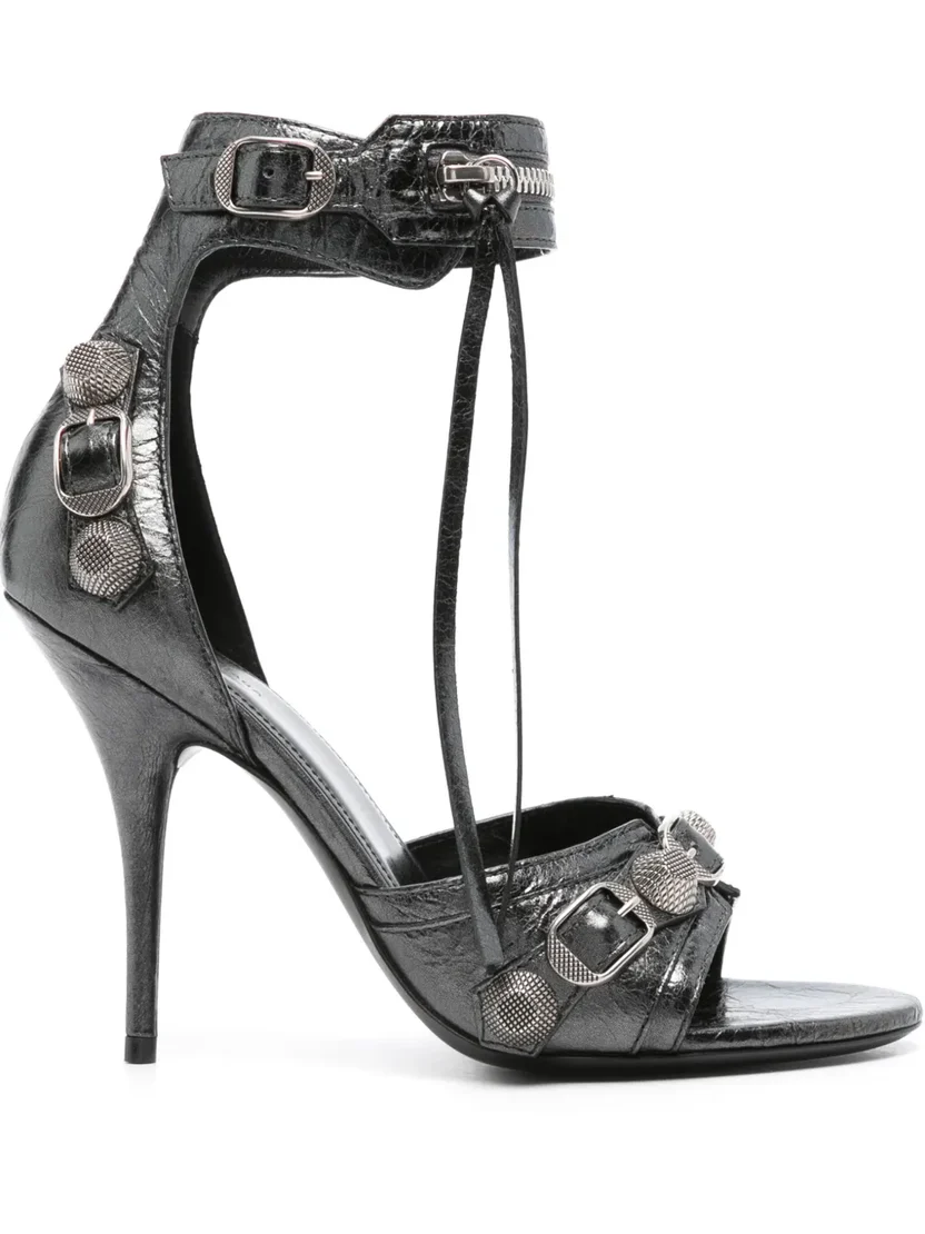 Black Stiletto High-Heel Sandal
