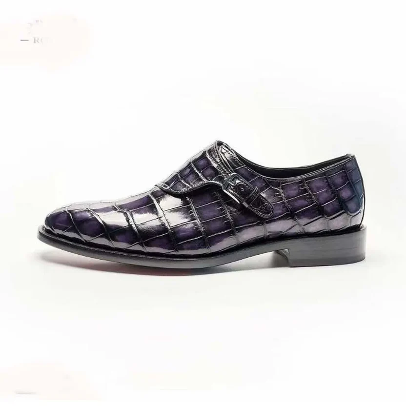 Men's crocodile leather dress shoe