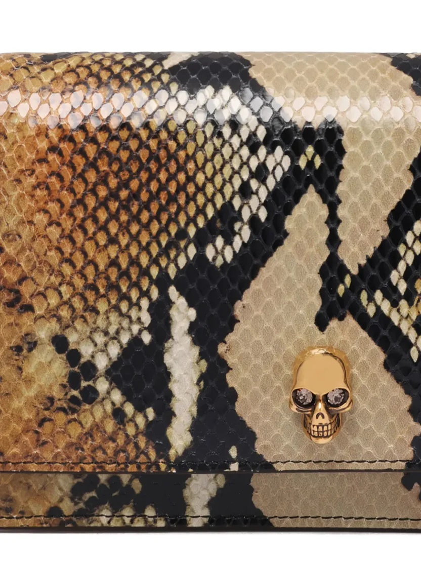 Python Print Leather Clutch